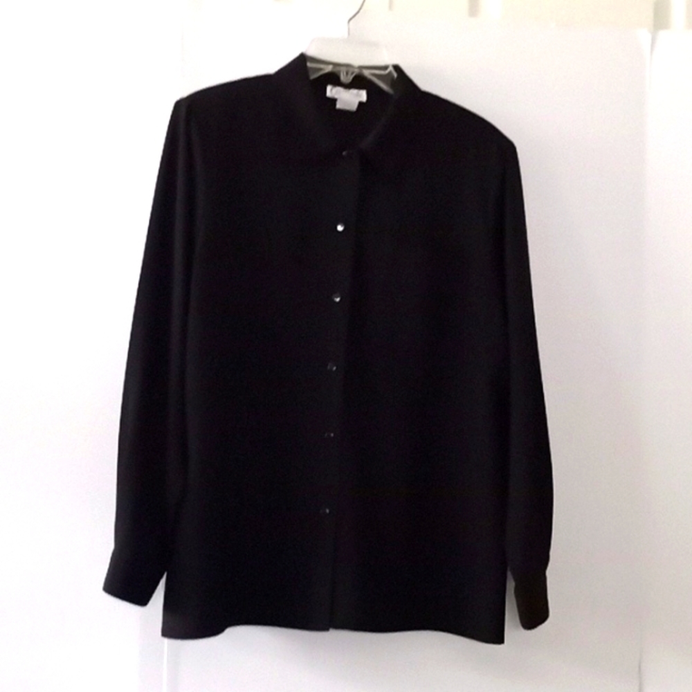 Vintage Courtenay Career Blouse - Size (L) - Black